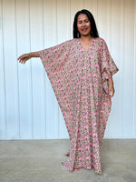 MALA handworks 56 Evelyn Kaftan in Pink and Floral Pattern
