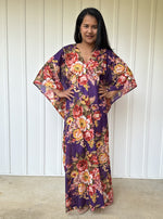 MALA handworks  56 Evelyn Kaftan in Purple and Floral Pattern
