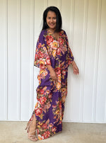 MALA handworks  56 Evelyn Kaftan in Purple and Floral Pattern