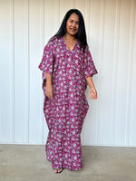 MALA handworks 56 Evelyn Kaftan in Red and Floral Pattern
