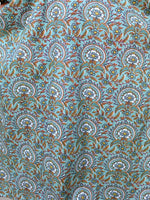 MALA handworks Evelyn Kaftan in Teal Green and Floral Pattern