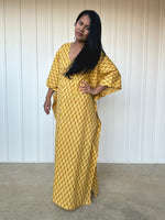 MALA handworks  56 Evelyn Kaftan in Yellow and Floral Pattern