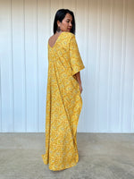MALA handworks Evelyn Kaftan in Yellow and Floral Pattern