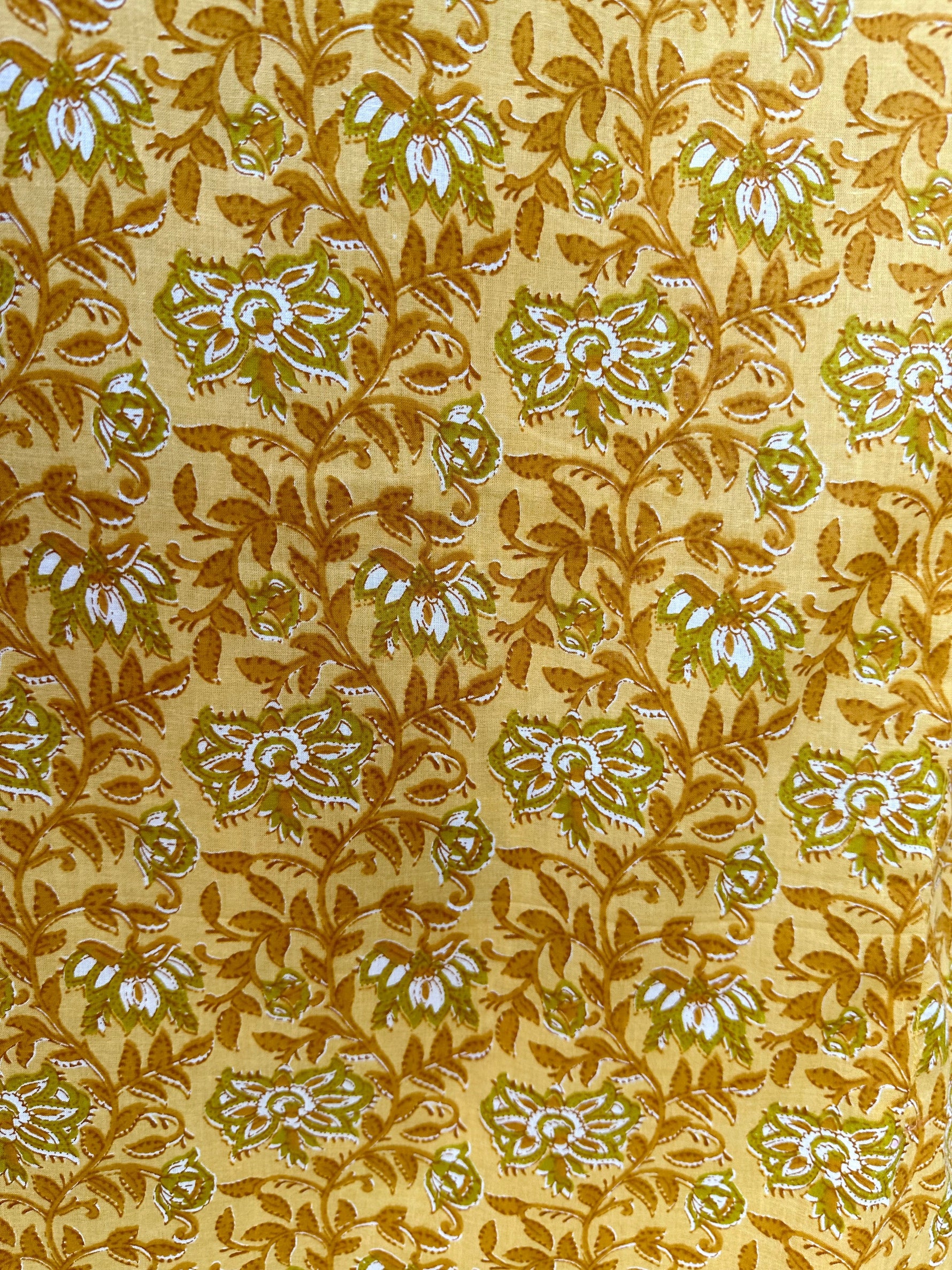 MALA handworks Evelyn Kaftan in Yellow and Floral Pattern
