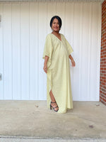 MALA handworks  Evelyn Kaftan in Yellow and Lace