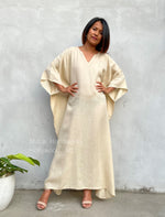 MALA handworks  Evelyn semi sheer Kaftan in off White - Limited Edition