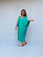 Fiona Kaftan in Green & Teal Tie Dye-FR-32-Mala Handworks