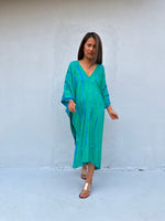 Fiona Kaftan in Green & Teal Tie Dye-FR-32-Mala Handworks