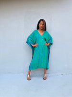 Fiona Kaftan in Green & Teal Tie Dye-FR-32-Mala Handworks
