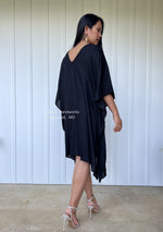 MALA handworks  Fiona Midi Kaftan in Black and Hand Embroidery