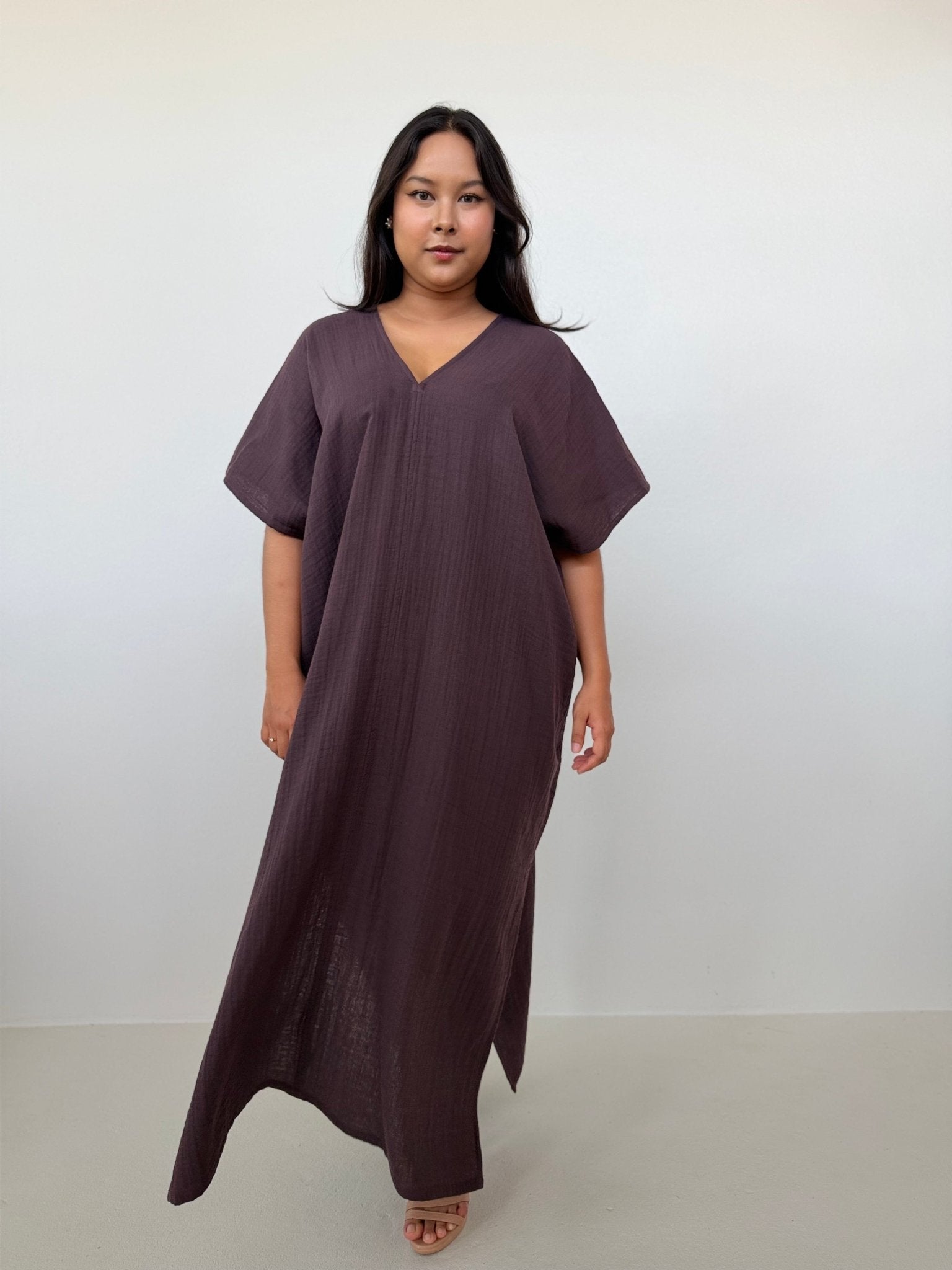 Mala Handworks Gloria Cotton Kaftan in Espresso