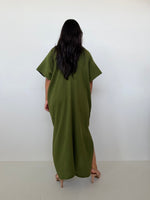 Mala Handworks Gloria Cotton Kaftan in Moss