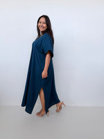 Mala Handworks Gloria Cotton Kaftan in Petrol