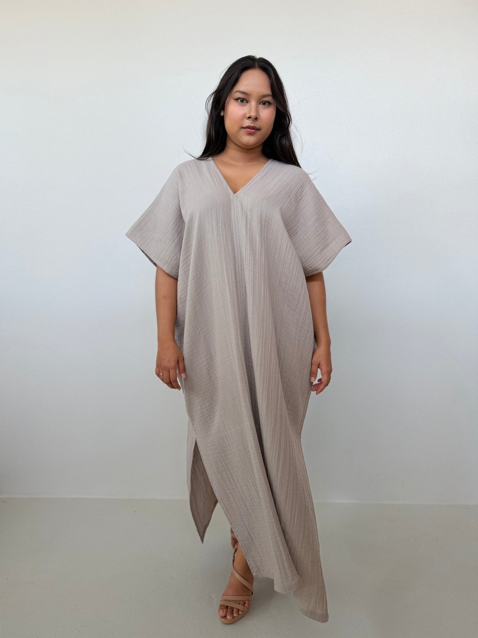 Mala Handworks Gloria Cotton Kaftan in Sand