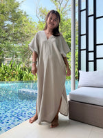 Mala Handworks Gloria Cotton Kaftan in Sand