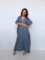 Gloria Cotton Kaftan in Slate - Mala Handworks