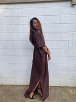 MALA handworks Gloria Double Gauze Cotton Kaftan in Brown