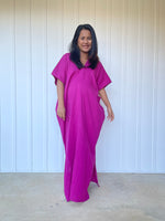 MALA handworks Gloria Double Gauze Cotton Kaftan in Fuchsia Pink