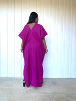 MALA handworks Gloria Double Gauze Cotton Kaftan in Fuchsia Pink