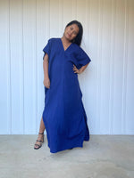 MALA handworks Gloria Double Gauze Cotton Kaftan in Indigo Blue