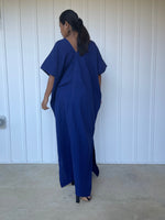 MALA handworks Gloria Double Gauze Cotton Kaftan in Indigo Blue