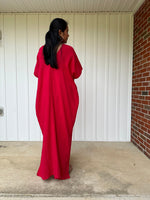 MALA handworks  Gloria Double Gauze Cotton Kaftan in Rose Red