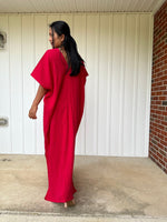 MALA handworks  Gloria Double Gauze Cotton Kaftan in Rose Red