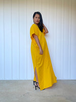 MALA handworks Gloria Double Gauze Cotton Kaftan in Yellow Turmeric