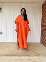 MALA handworks Grace Double Gauze Cotton Kaftan in Orange