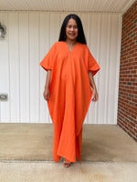 MALA handworks Grace Double Gauze Cotton Kaftan in Orange