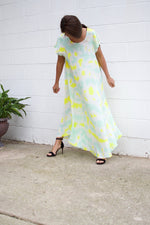 MALA handworks  Greta Dress in LIght Green and Yellow Tie Dye