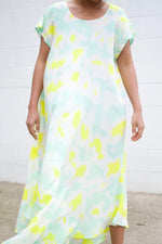 MALA handworks  Greta Dress in LIght Green and Yellow Tie Dye