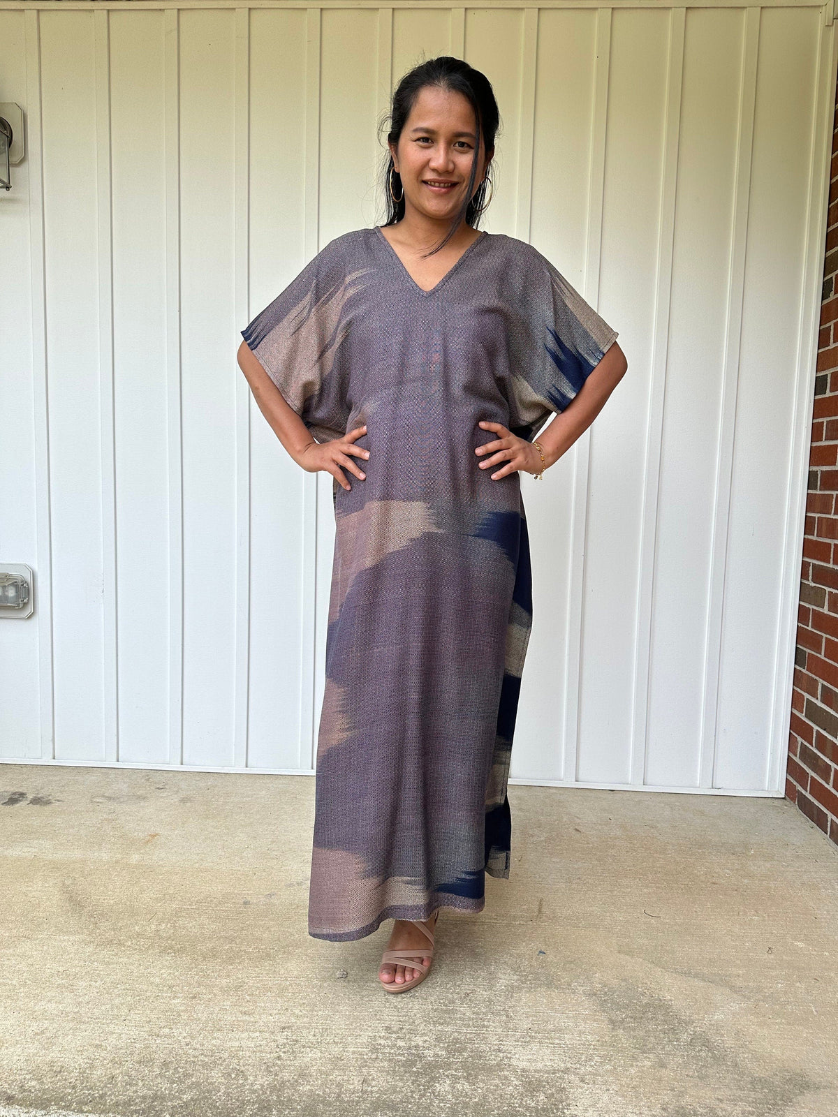MALA handworks  Ikat Hand Woven Pattern Kaftan