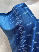 MALA handworks  Ikat Hand Woven Pattern Kaftan in Indigo Blue with White