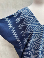 MALA handworks  Ikat Hand Woven Pattern Kaftan in Indigo Blue with White