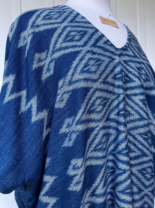 MALA handworks  Ikat Woven-58 Indigo Ikat kaftan, Organic indigo dye