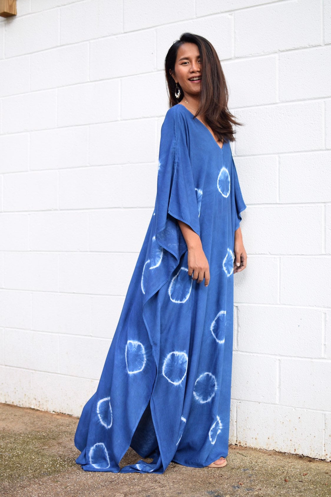 MALA handworks  45 Indigo Kaftan in Hand Dyed Indigo Blue