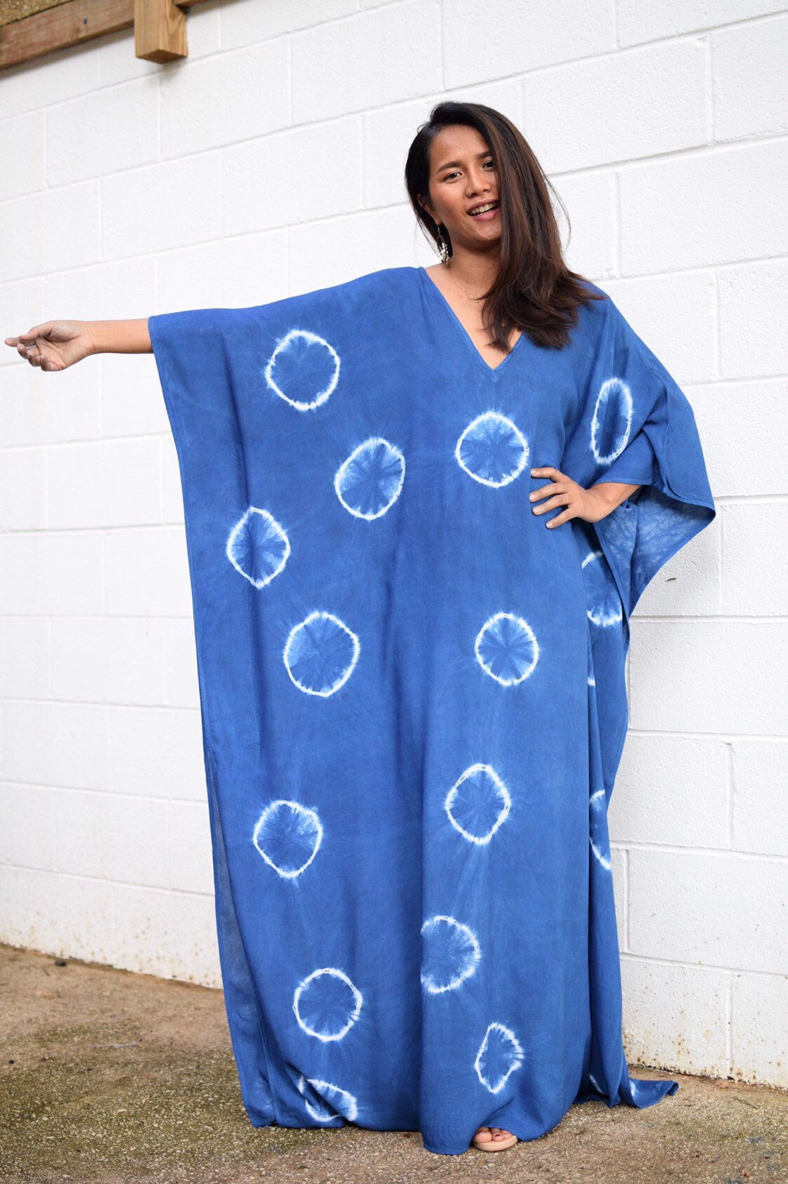 MALA handworks  45 Indigo Kaftan in Hand Dyed Indigo Blue