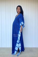 MALA handworks  53 Indigo Kaftan in Hand Dyed Indigo Blue