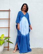 MALA handworks  Indigo Kaftan in Hand Dyed Indigo Blue and White