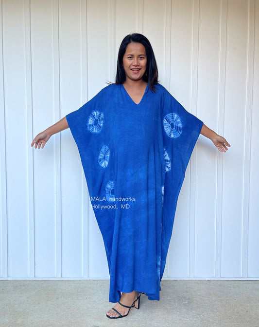 MALA handworks  Indigo Kaftan in Hand Dyed Indigo Blue