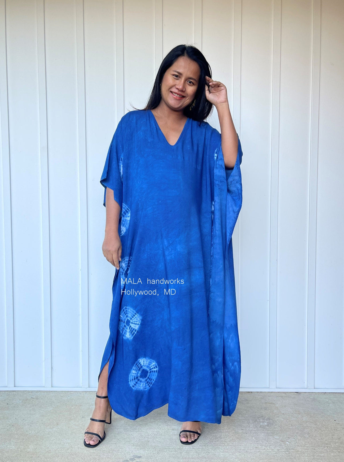 MALA handworks  Indigo Kaftan in Hand Dyed Indigo Blue