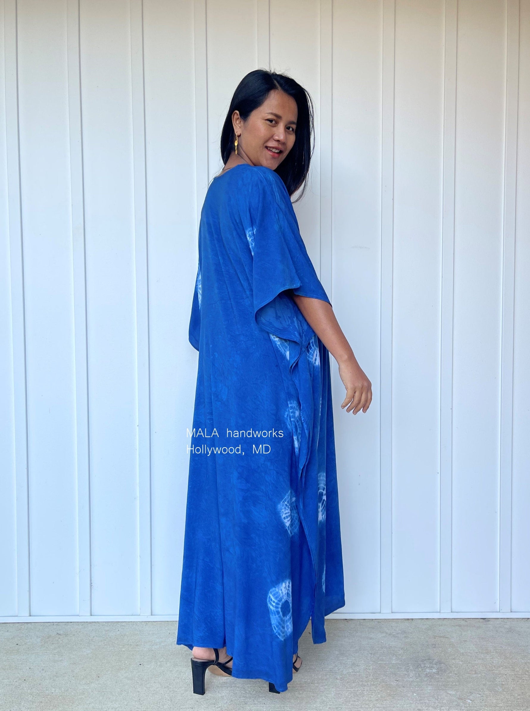 MALA handworks  Indigo Kaftan in Hand Dyed Indigo Blue