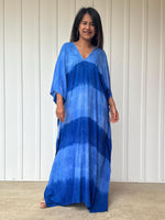 Mala Handworks Indigo Kaftan in Tide Bands