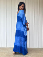 Mala Handworks Indigo Kaftan in Tide Bands
