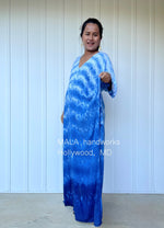 MALA handworks  Indigo Kaftan in White and Hand Dyed Indigo Blue
