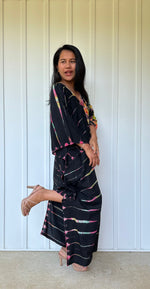 MALA handworks iynta Kaftan in Black with Rainbow Tie Dye