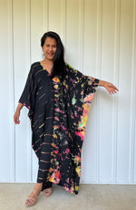 MALA handworks iynta Kaftan in Black with Rainbow Tie Dye