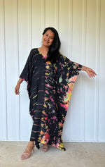 MALA handworks iynta Kaftan in Black with Rainbow Tie Dye