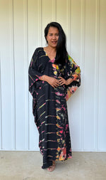 MALA handworks iynta Kaftan in Black with Rainbow Tie Dye